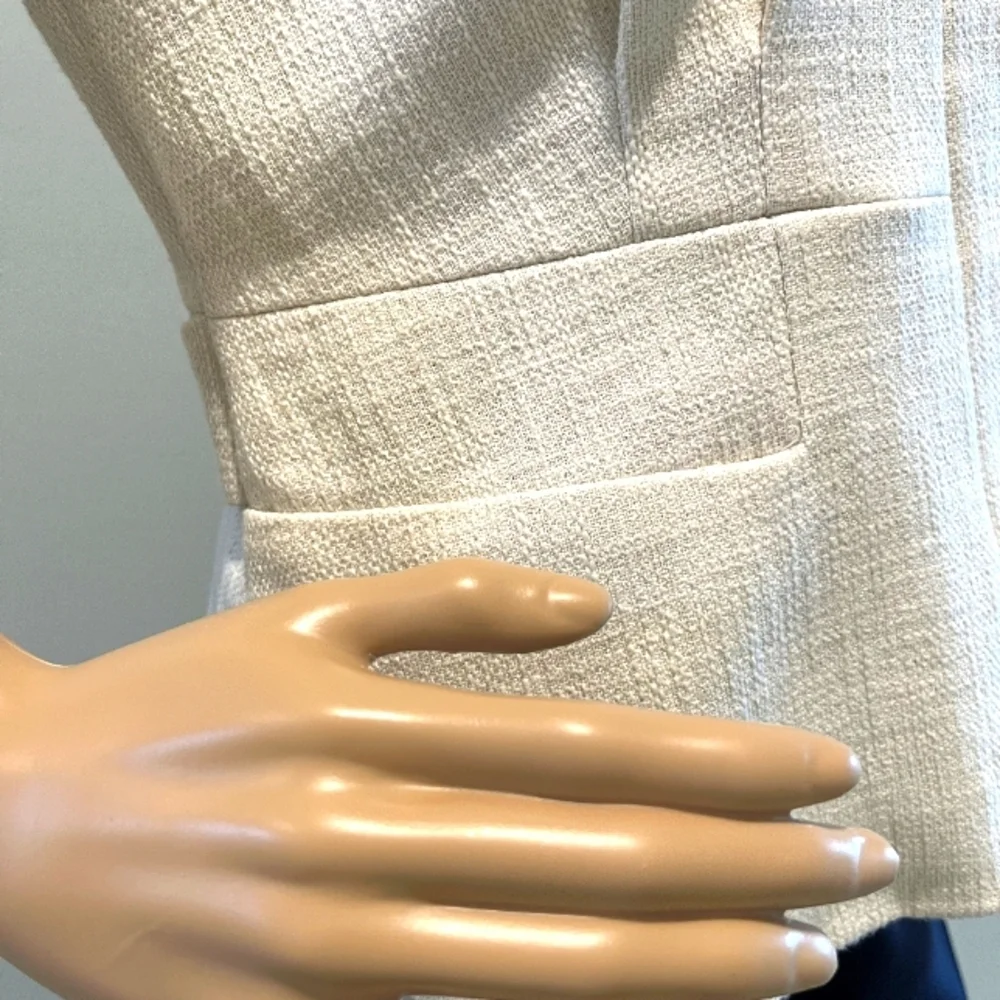 J Crew Cap Sleeve Ivory Textured Vest   Size 8  New With Tags